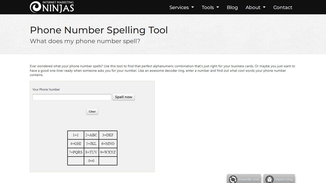 What does my phone number spell? - Internet Marketing Ninjas